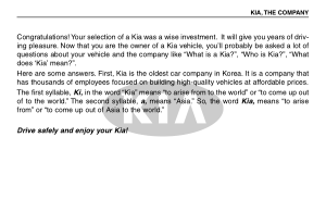 2006 KIA Sorento Owners Manual
